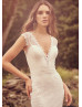 Ivory Sequined Lace Illusion Back Wedding Dress Ivory Sequined Lace Illusion Back Wedding Dress